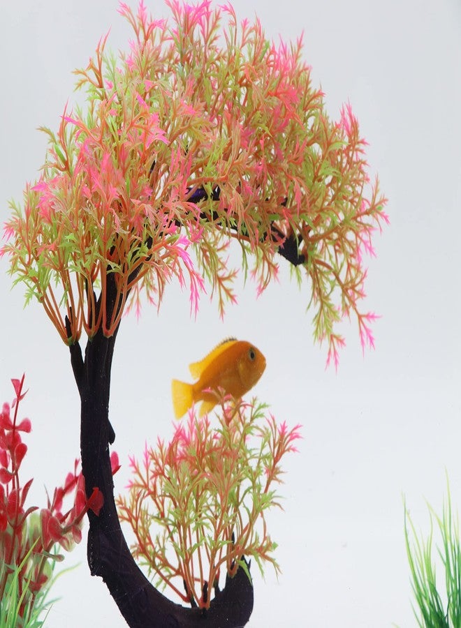 AQUA KT Aquarium Landscape Curved Tree Magenta Plant Plastic for Betta Clownfish Cichlid Guppy Glofish Tank Decoration - Image 3